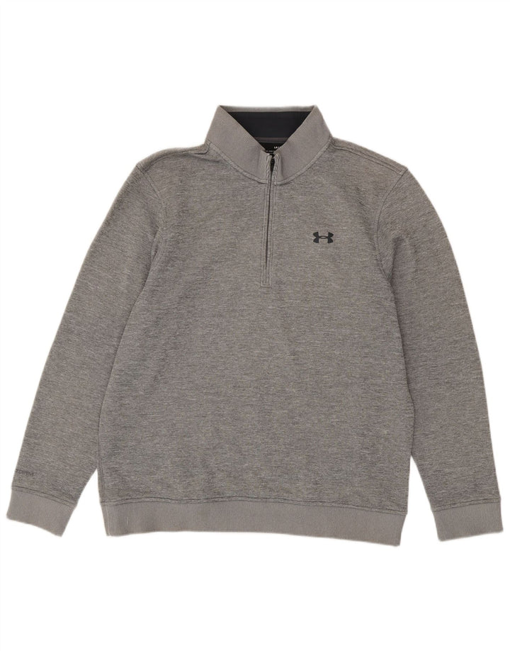 Męski sweter Under Armour Cold Gear z zamkiem błyskawicznym, duży, szary, nakrapiany