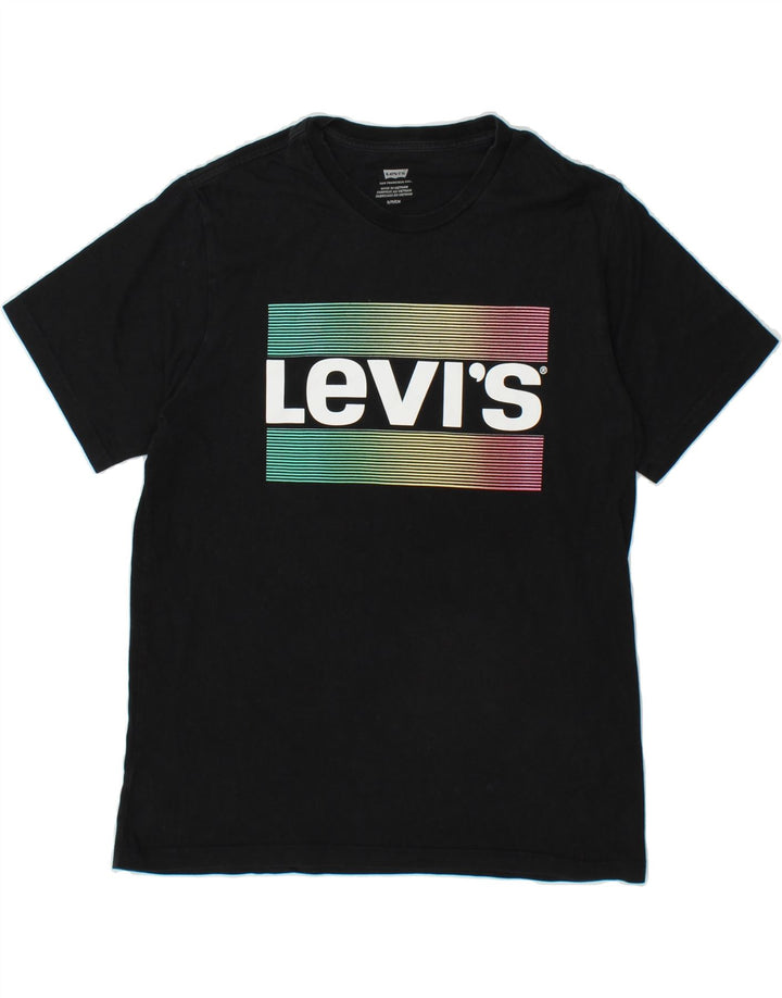 LEVI'S Mens Graphic T-Shirt Top Small Black Cotton Vintage Levi's and Second-Hand Levi's from Messina Hembry 