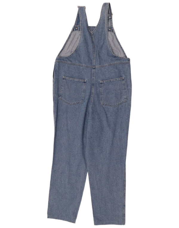 Vintage damskie dżinsy ogrodniczki W36 L28 niebieska bawełna w kwiaty