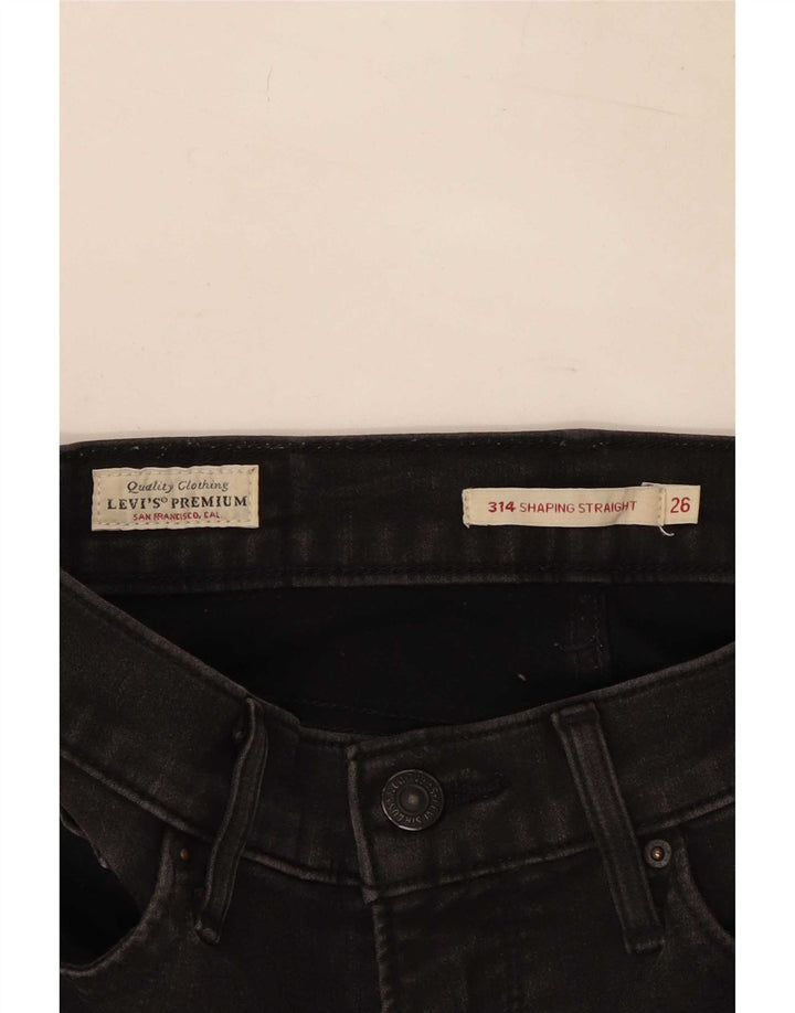 Damskie jeansy Levi's 314 Shaping Straight W26 L30 Czarne
