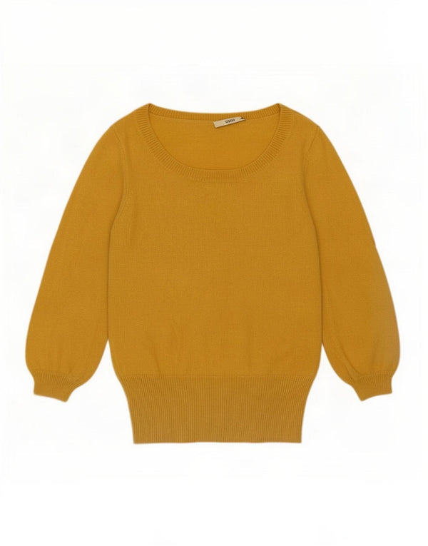 Damski sweter Oasis z rękawem 3/4 i dekoltem w łódkę, UK 6 XS, żółty poliamid