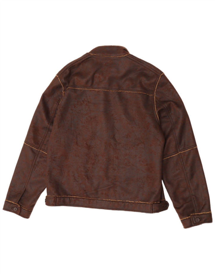 Męska kurtka Zara Sherpa UK 42 XL, brązowa, poliester