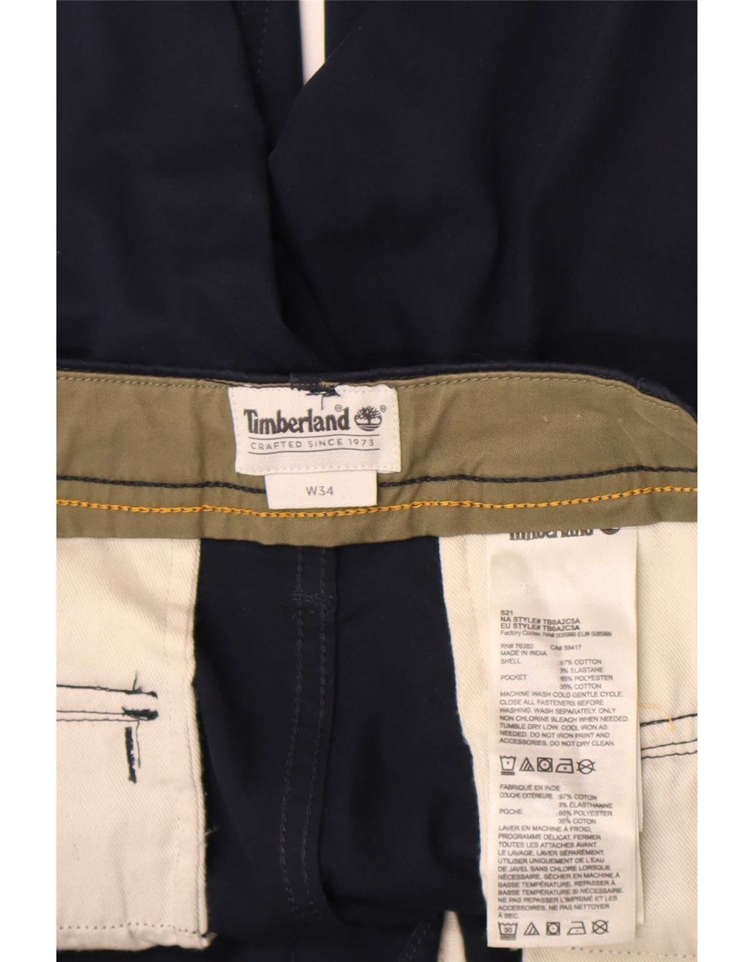 Męskie spodenki cargo Timberland W34, duże, granatowe, bawełniane