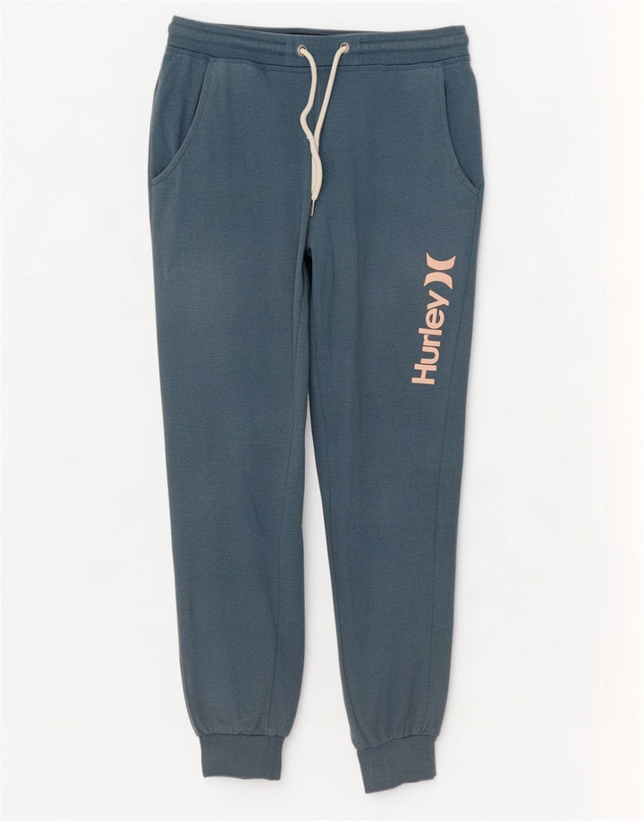 Męskie spodnie dresowe Hurley Graphic, joggery, małe, niebieskie, bawełniane