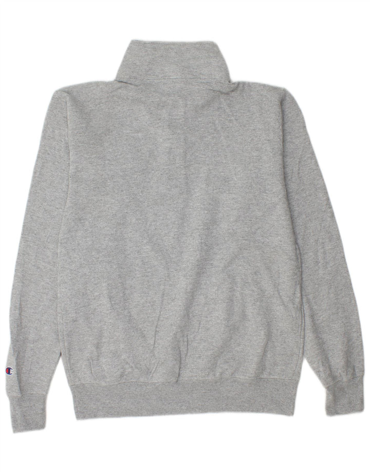 CHAMPION Mens Ohio State Graphic Zip Neck Sweatshirt Jumper Small Grey