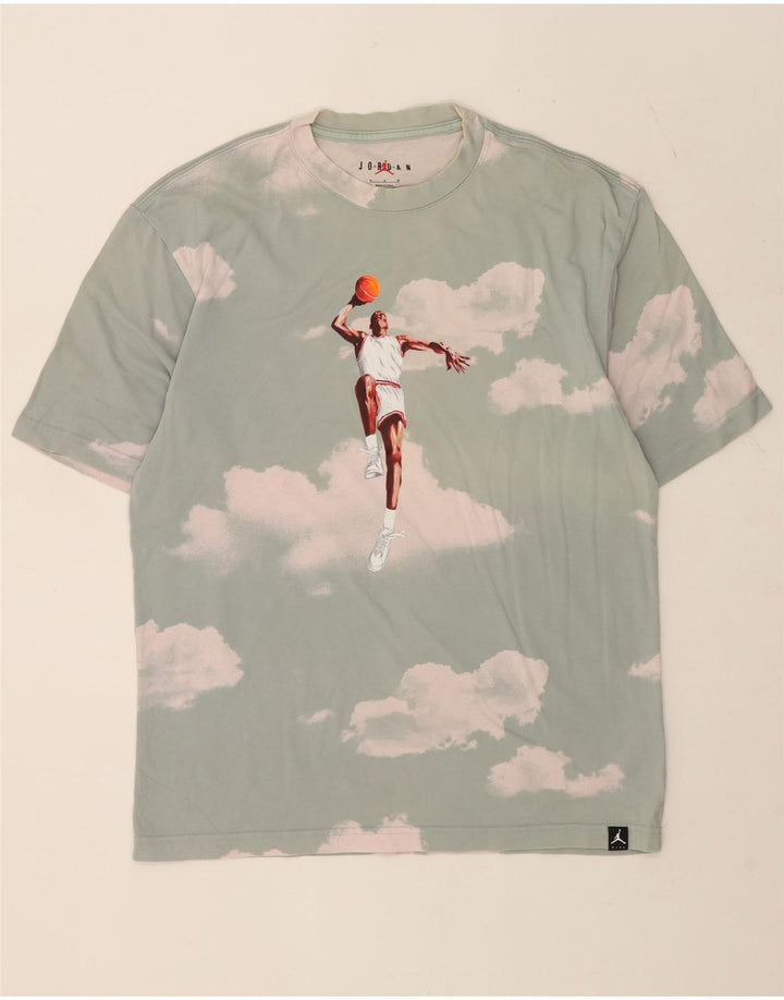 Męski T-shirt Jordan z grafiką, średni zielony Tie Dye Cotton