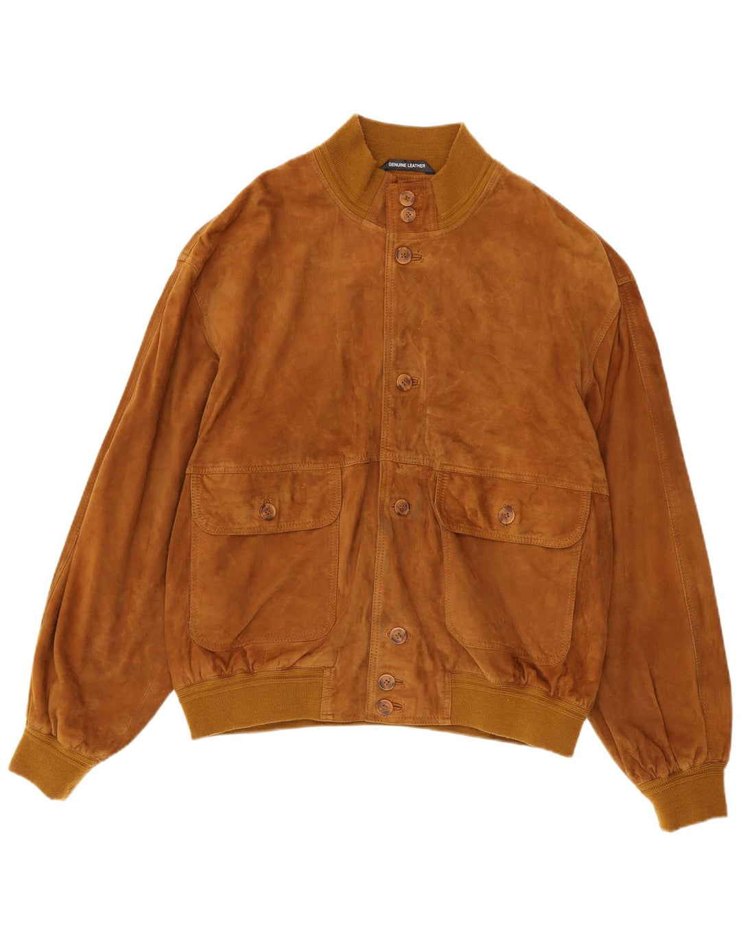 Męska zamszowa kurtka bomber Living World IT 58 4XL brązowa skóra