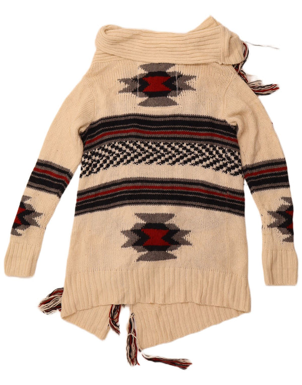 Damski sweter o przedłużonym fasonie SUPERDRY UK 14, średni złamanej bieli