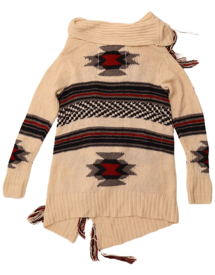 Damski sweter o przedłużonym fasonie SUPERDRY UK 14, średni złamanej bieli