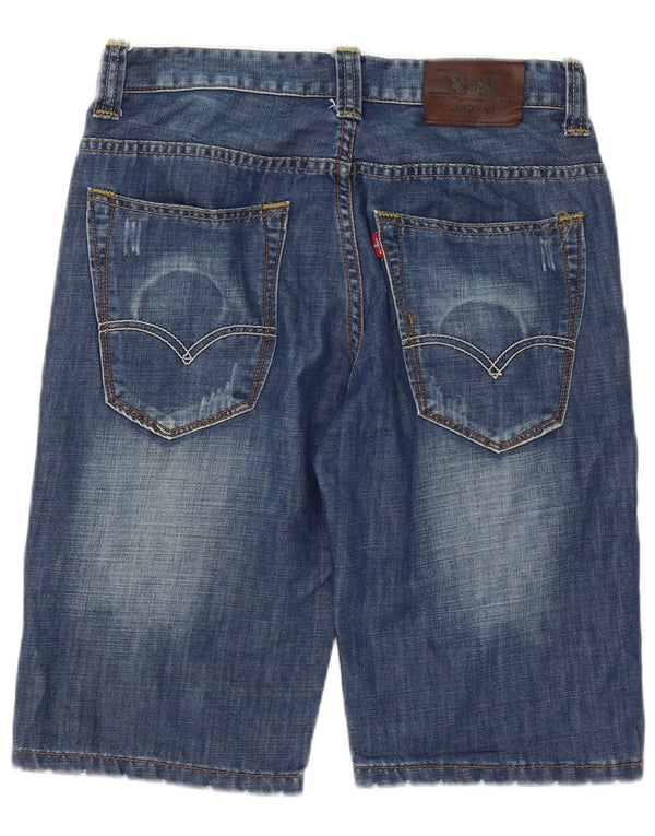 Męskie spodenki jeansowe w stylu vintage, w trudnej sytuacji W32, średnia niebieska bawełna