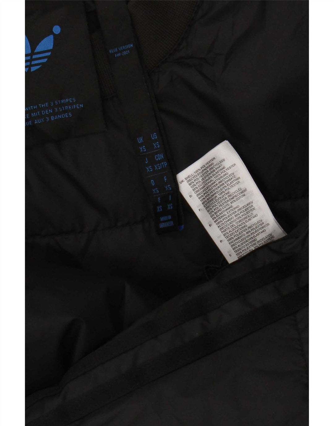 Adidas Męska, oversize'owa, wyściełana kurtka pulowerowa UK 34 XS, czarna, poliestrowa