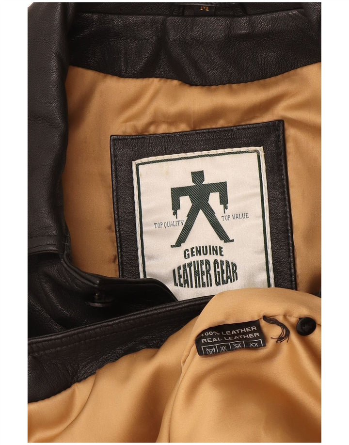 Vintage męska kurtka skórzana UK 38 średniej czarnej skóry