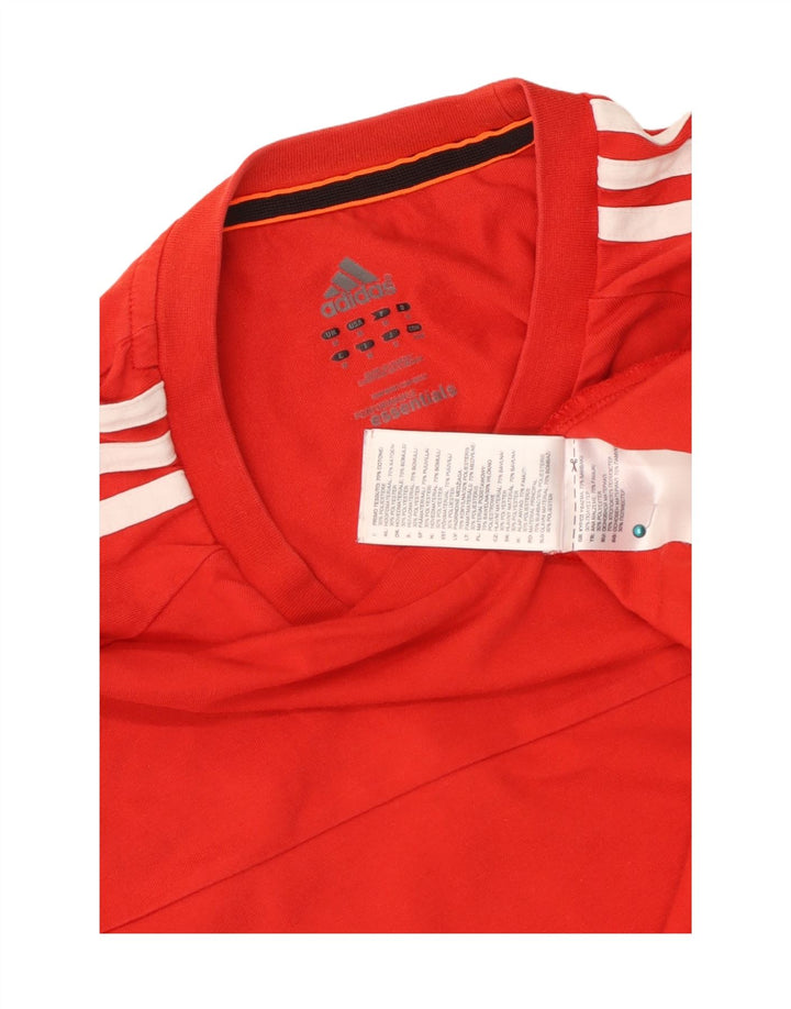 Adidas Męski T-shirt Climalite Top Średni Czerwony Bawełniany