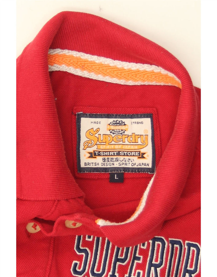 Męska koszulka polo Superdry Graphic, duża, czerwona