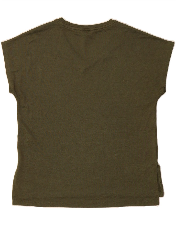 ORVIS Womens T-Shirt Top UK 10 Small Green Polyester Vintage Orvis and Second-Hand Orvis from Messina Hembry 