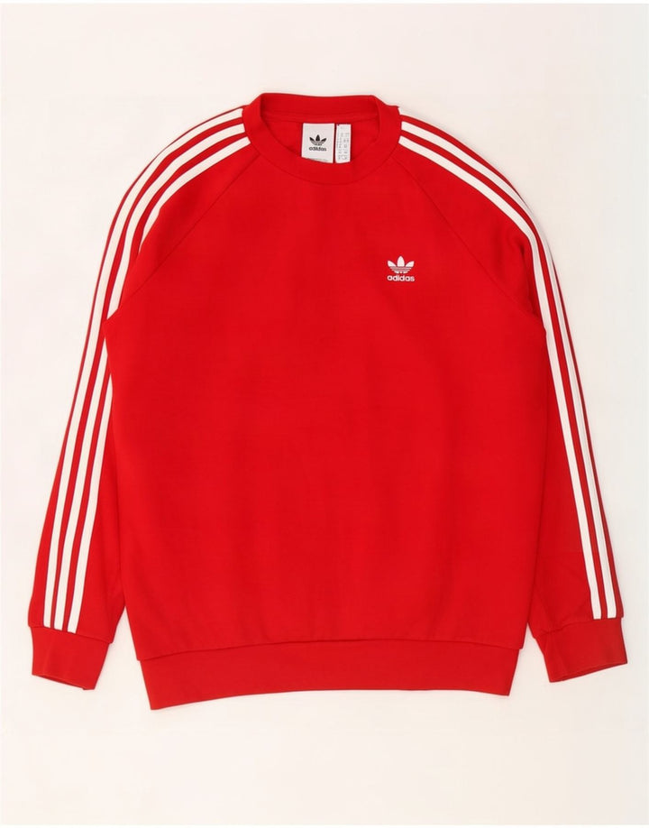 Adidas Męska Bluza Sweter Średni Czerwony Bawełna
