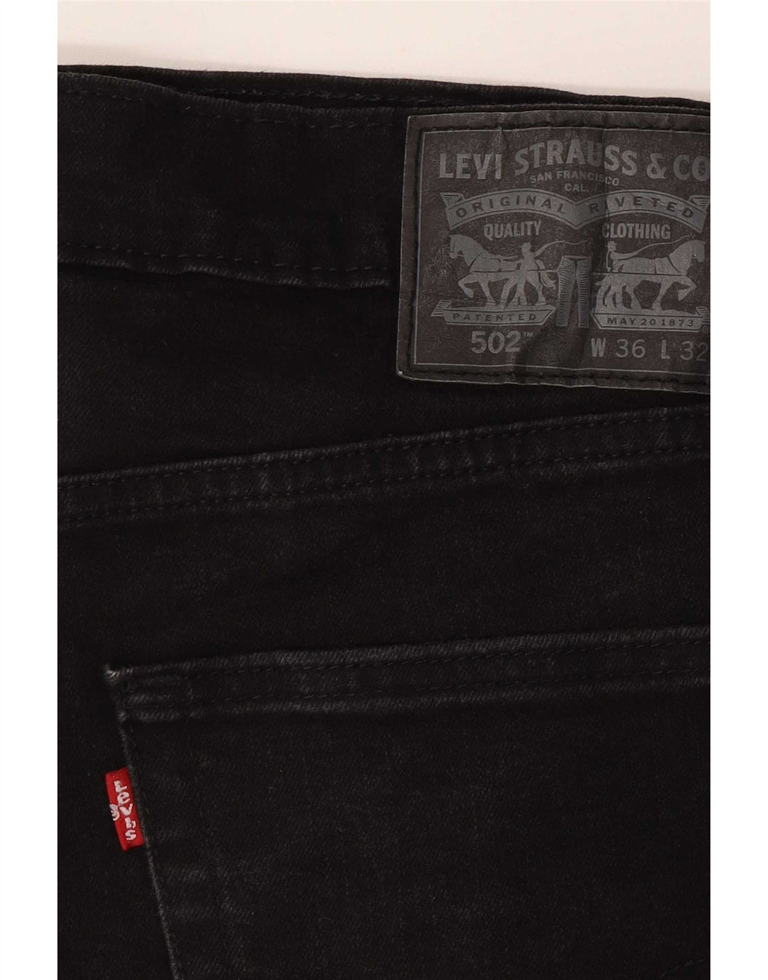 Męskie jeansy Levi's 502 Tapered W36 L32 Czarna bawełna