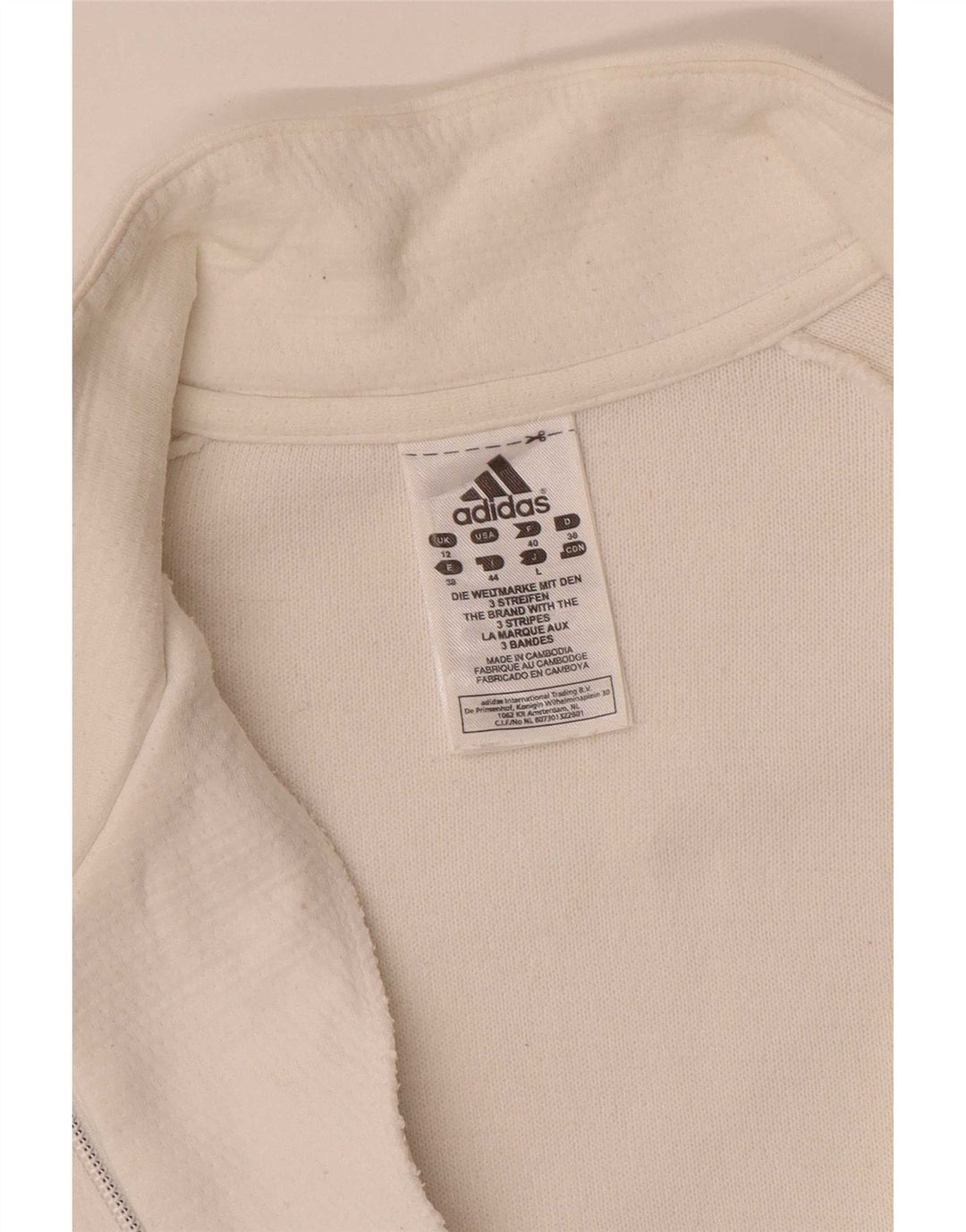 Damska kurtka dresowa Adidas Regular Fit UK 12 w średnie białe paski