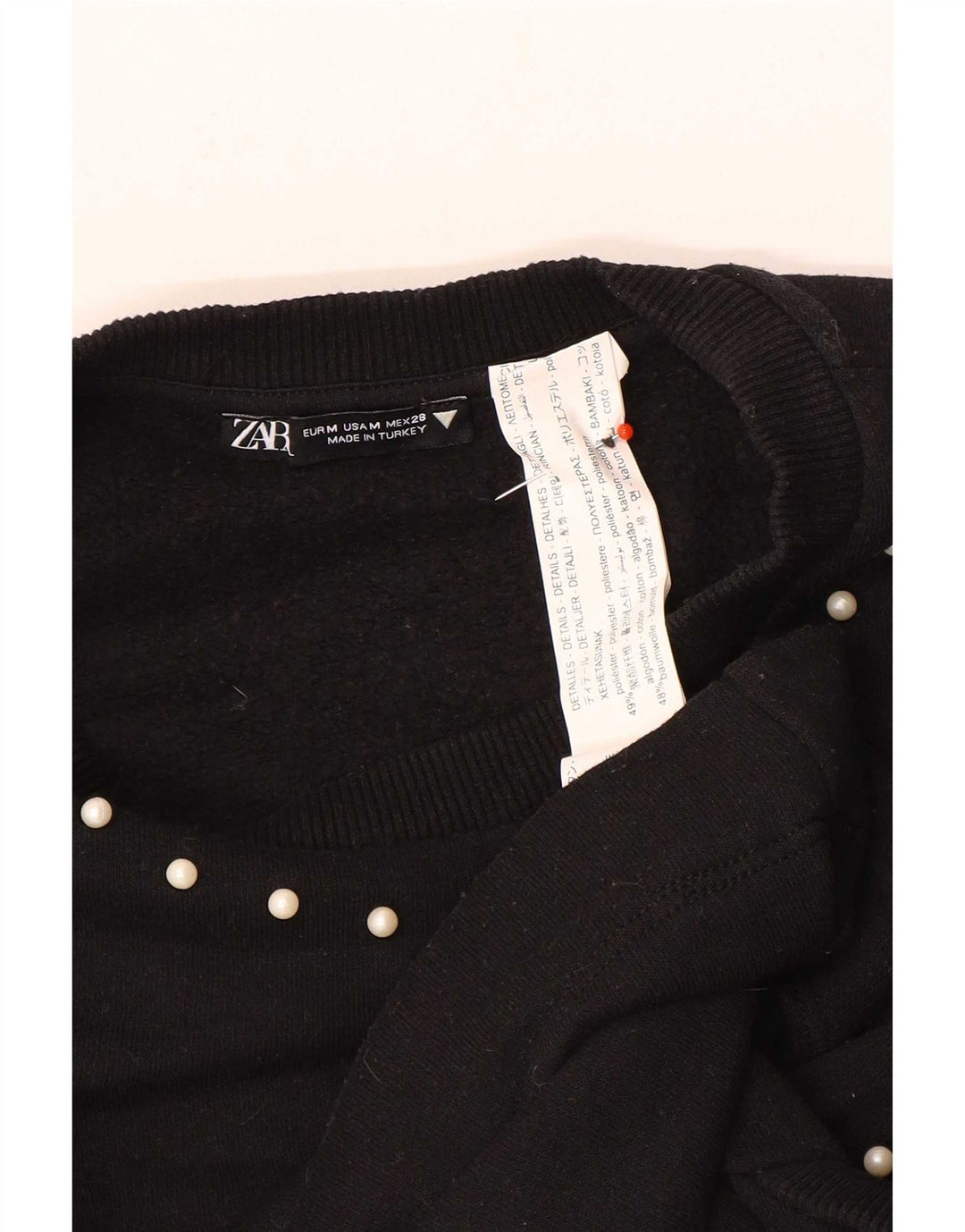Damski sweter Zara UK 12, średni czarny poliester