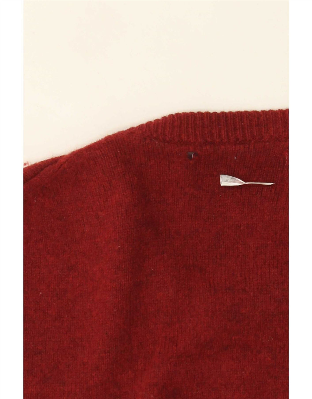Marks & Spencer Męski sweter z okrągłym dekoltem, duży, bordowy, z owczej wełny