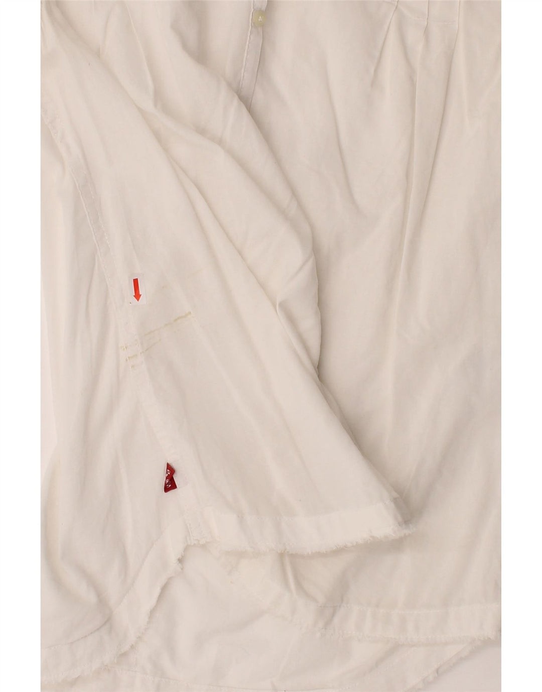 LEVI'S Womens Short Sleeve Shirt Blouse UK 14 Medium White Vintage Levi's and Second-Hand Levi's from Messina Hembry 