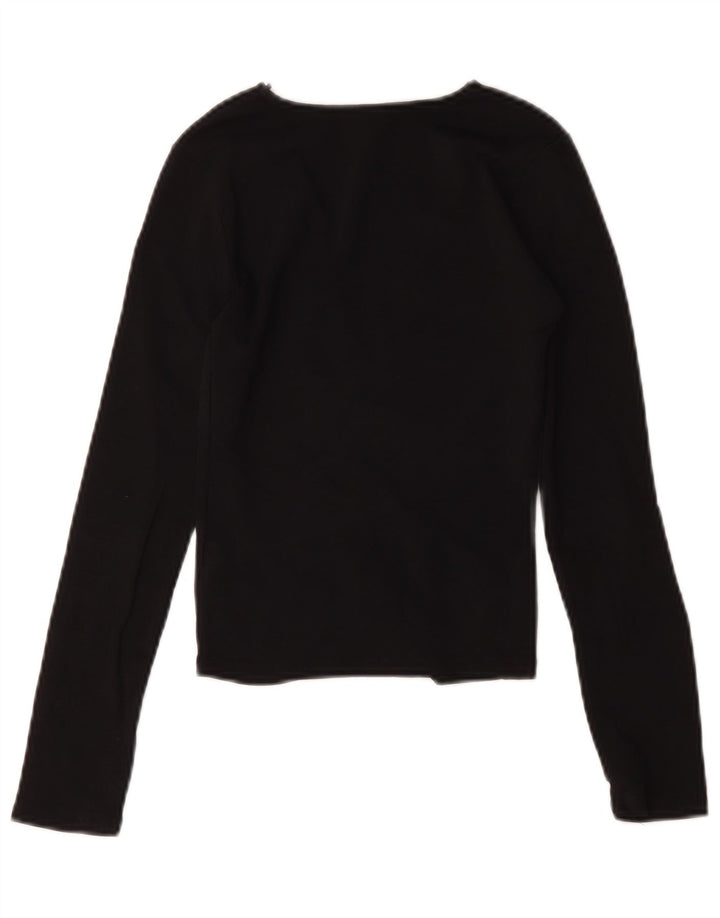 Damski sweter Zara z dekoltem w kształcie litery V, UK 8, mały czarny