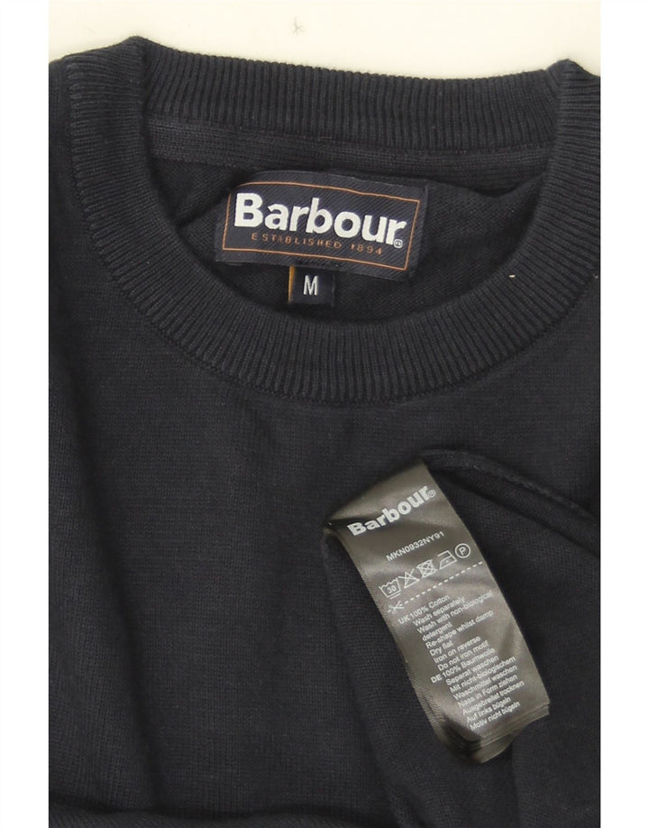 Męski sweter z okrągłym dekoltem Barbour, średni granatowy, bawełniany