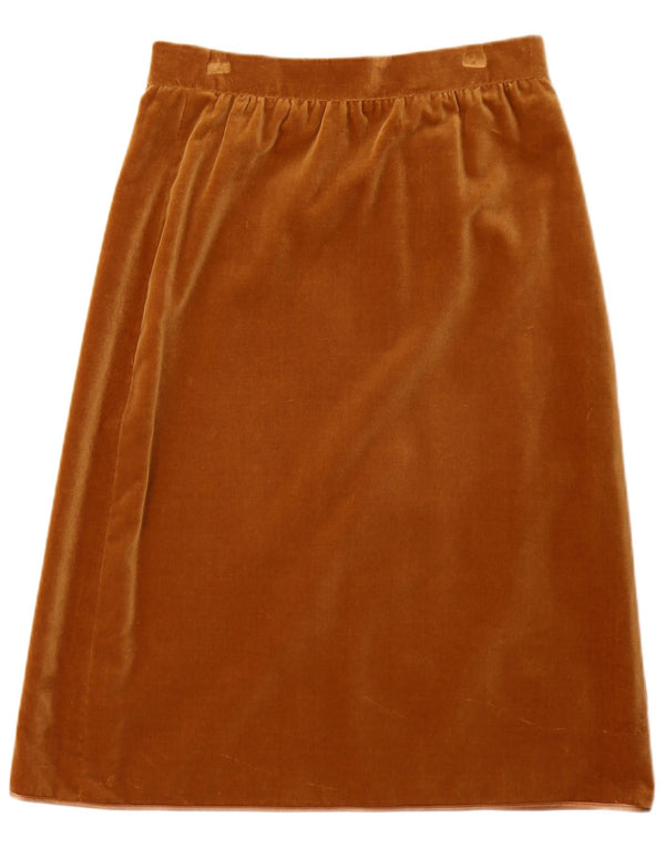 Vintage damska aksamitna spódnica kopertowa z wysokim stanem IT 44 Medium W28 Brown