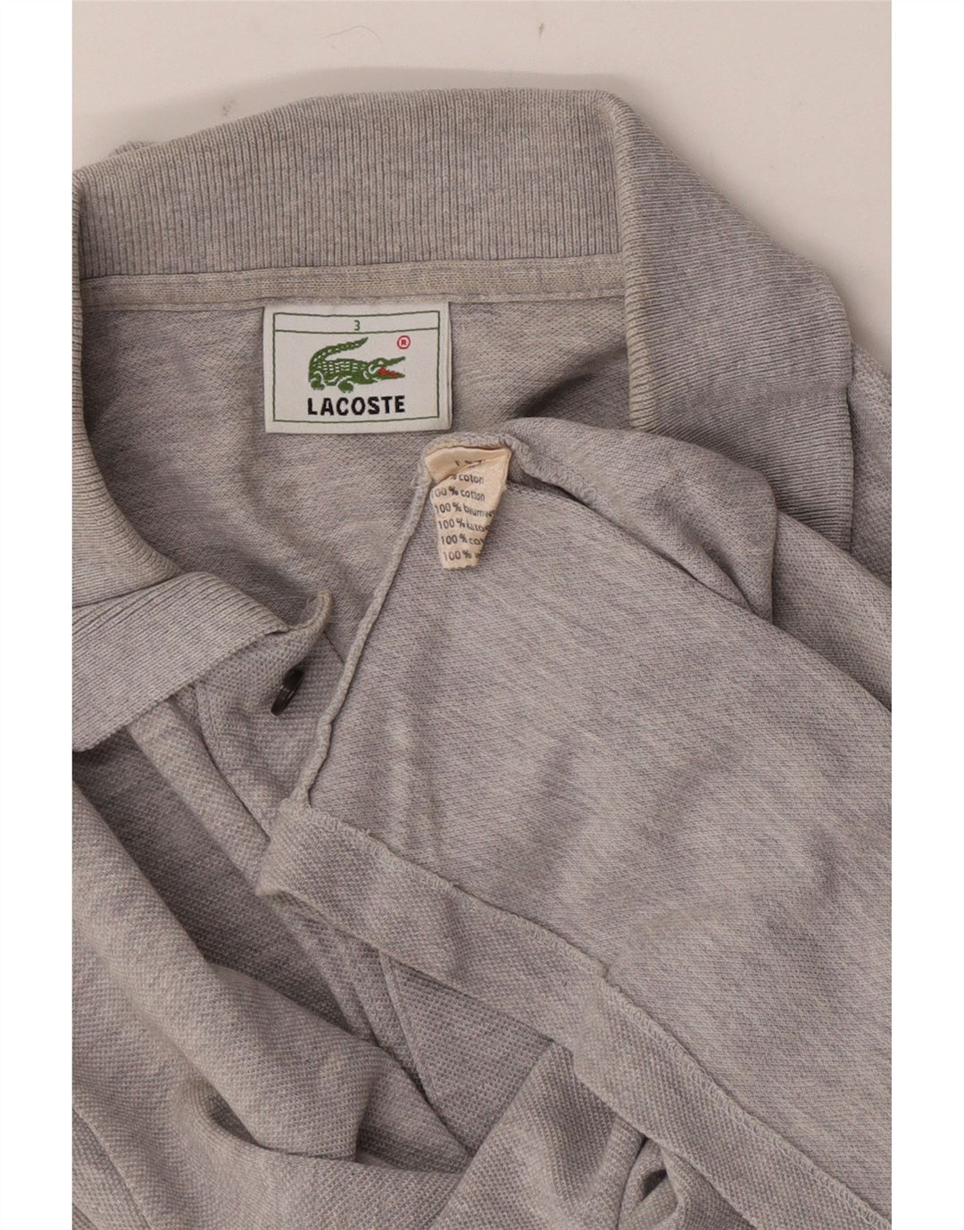 Męska koszulka polo Lacoste, rozmiar 3, mała, szara, bawełniana w plamki