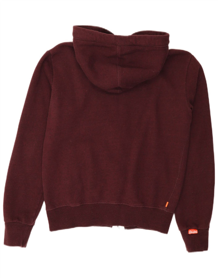 Męski sweter z kapturem i zamkiem Superdry, średnia, bordowa bawełna