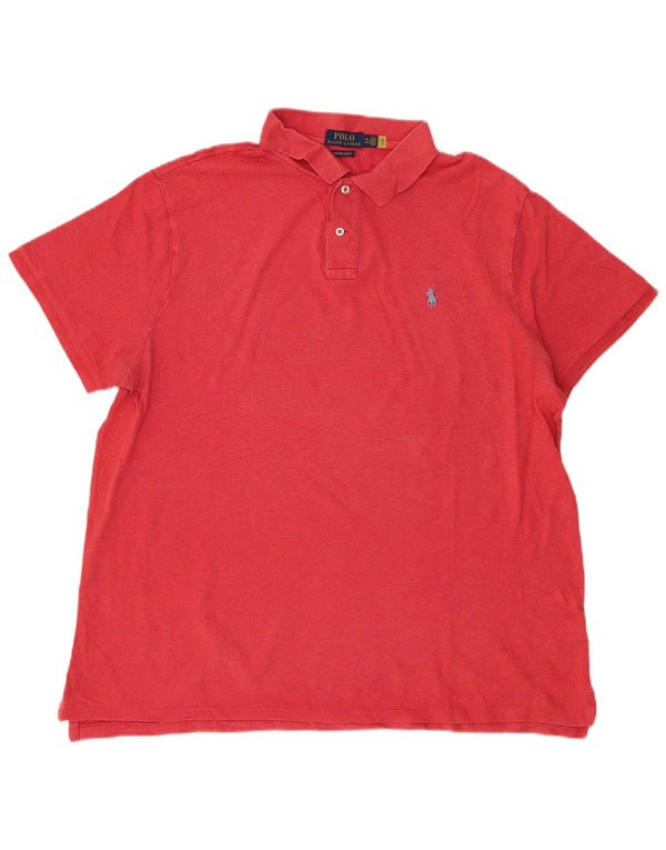 Polo Ralph Lauren Męska koszulka polo o dopasowanym kroju, 2XL, czerwona bawełna