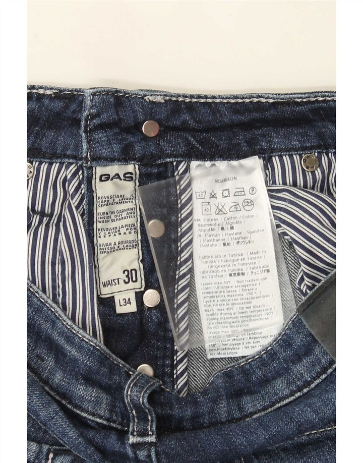 Damskie jeansy Gas Slim W30 L34 Niebieskie bawełniane
