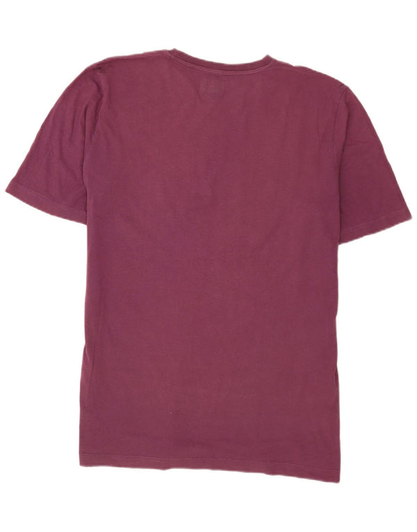 Męski T-shirt z grafiką Kappa, top XL, fioletowa bawełna