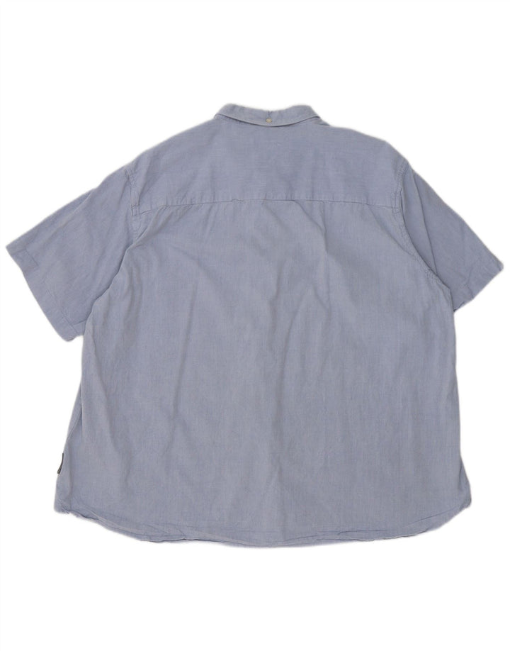 Koszula męska z krótkim rękawem French Connection, niebieska, bawełniana 2XL