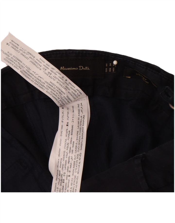 Spodnie Chino MASSIMO DUTTI Męskie Slim Fit EU 44 Large W34 L32 Granatowe