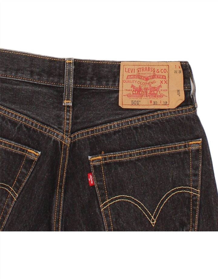 Męskie spodenki jeansowe LEVI'S 501 W32, średnia czarna bawełna