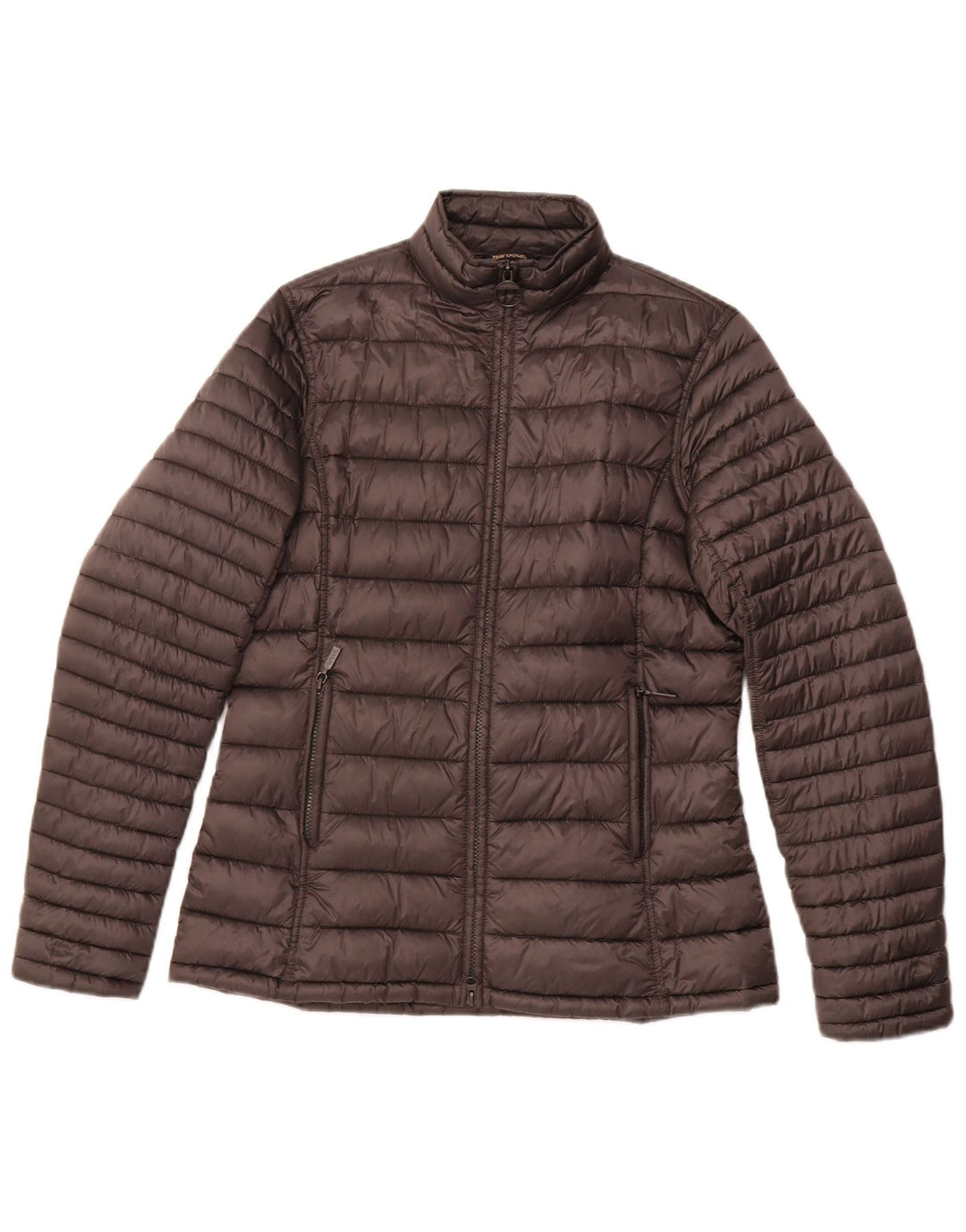 Damska kurtka zimowa w szkocką kratę Barbour UK 14, duża, szara, zimowa