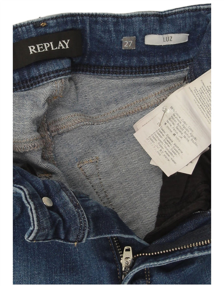 Replay Damskie Luz Bootcut Jeansy W27 L29 Niebieskie Bawełniane