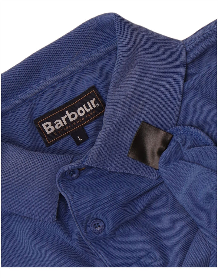 Męska koszulka polo Barbour, duża, niebieska, bawełniana