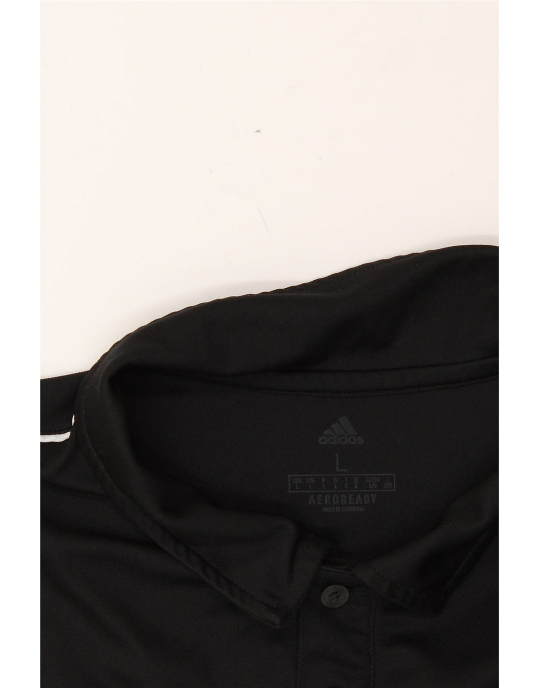 ADIDAS Mens Aeroready Polo Shirt Large Black Polyester Vintage Adidas and Second-Hand Adidas from Messina Hembry 