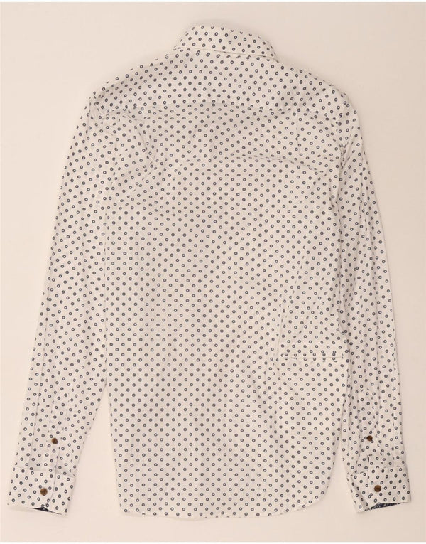 Koszula męska Ted Baker, rozmiar 15, 1/2, średnia biała, bawełniana w geometryczne wzory