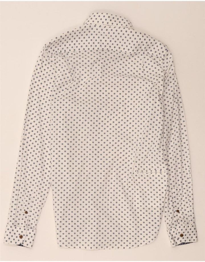 Koszula męska Ted Baker, rozmiar 15, 1/2, średnia biała, bawełniana w geometryczne wzory