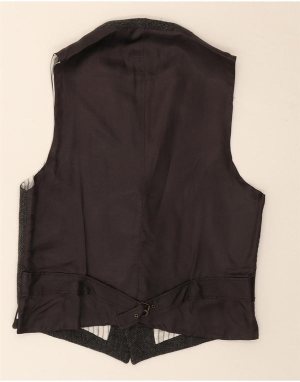 Kamizelka męska Massimo Dutti EU 38 Średnioszara wełna w jodełkę