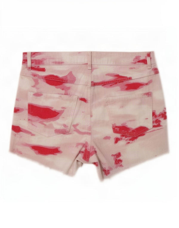 Damskie spodnie z wysokim stanem Guess UK 6 XS W30 Różowe bawełniane Tie Dye