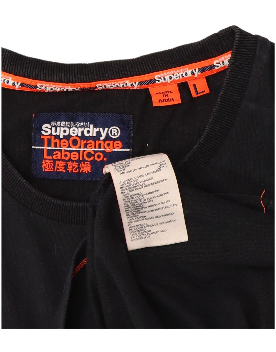 Męski T-shirt Superdry, duży, czarny, bawełniany