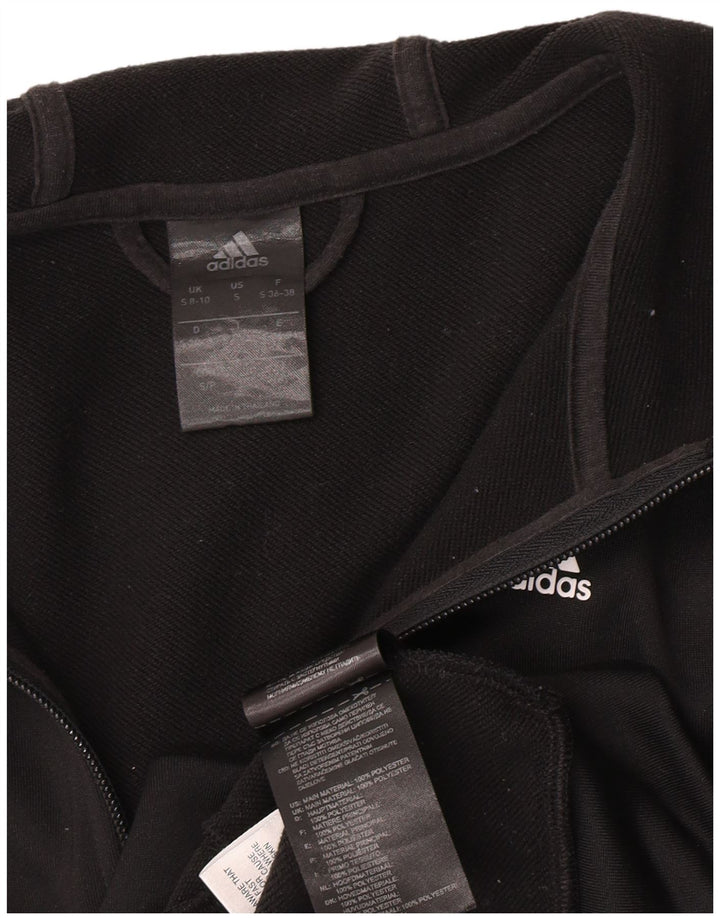 Damska bluza z kapturem i zamkiem błyskawicznym Adidas UK 8/10 Mały czarny poliester