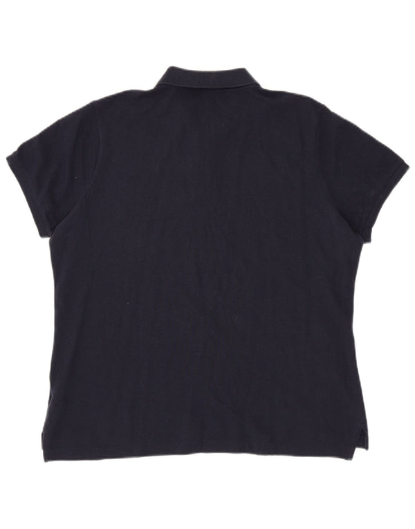 RALPH LAUREN Damska obcisła koszulka polo UK 18 XL, granatowa, bawełniana