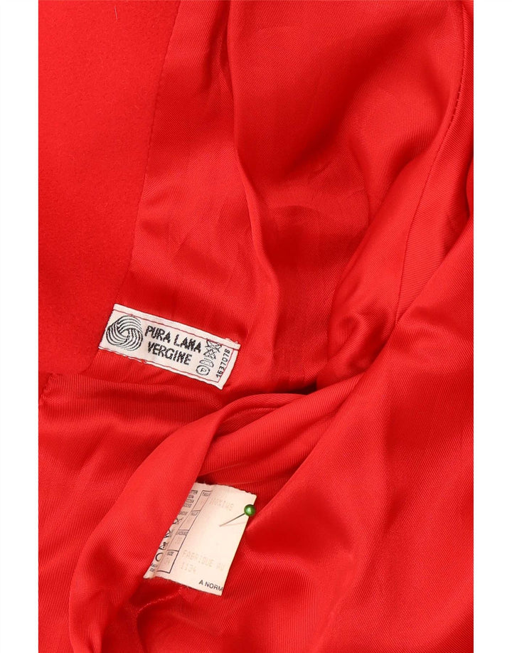 Vintage damski płaszcz oversize IT 44 średni czerwony wełniany