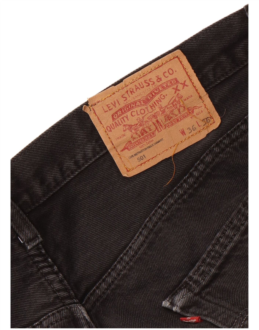 Męskie jeansy Levi's 501 w trudnej sytuacji W36 L26 czarne