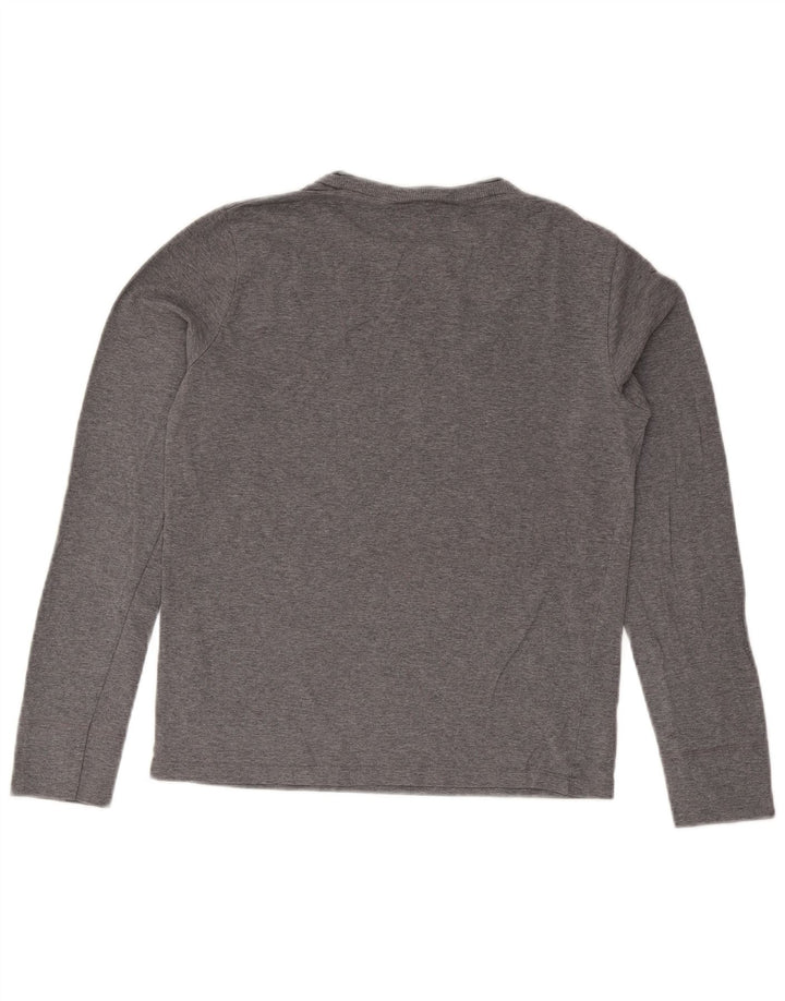 Męski graficzny top Napapijri z długim rękawem, średnioszary